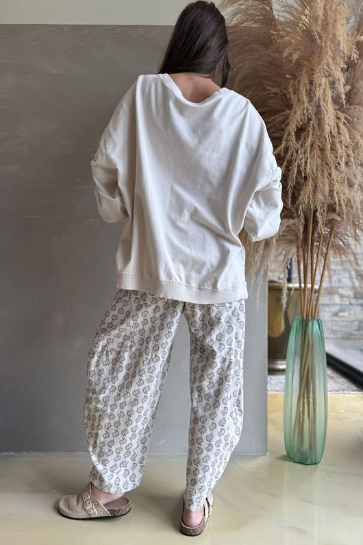 Lagen Lantern Sleeve Sweatshirt Calico